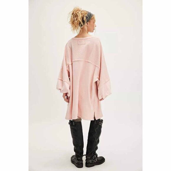 Free People We The Free Coastal Solid Crew Sweatshirt Top Oversized S NEW 277726 - Picture 5 of 9